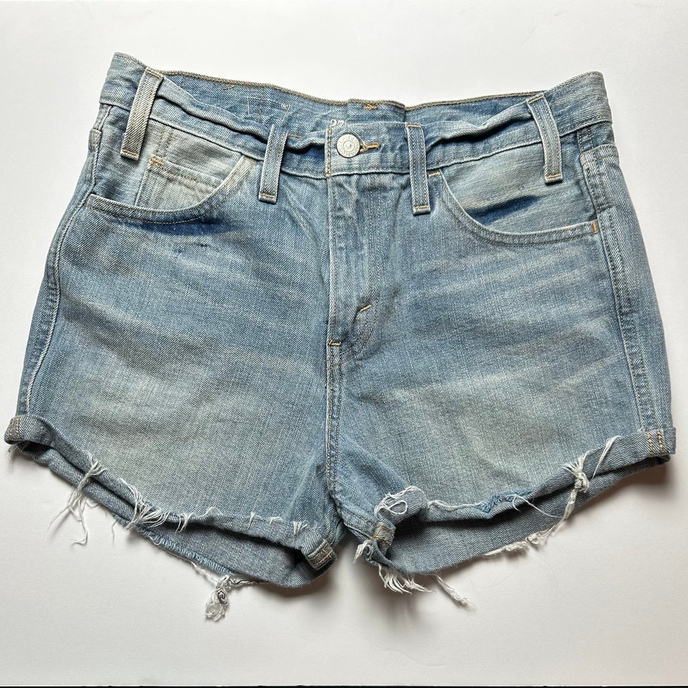 Levi's High Rise Cut Off Shorts Women's 27 Light Wash Raw Hem